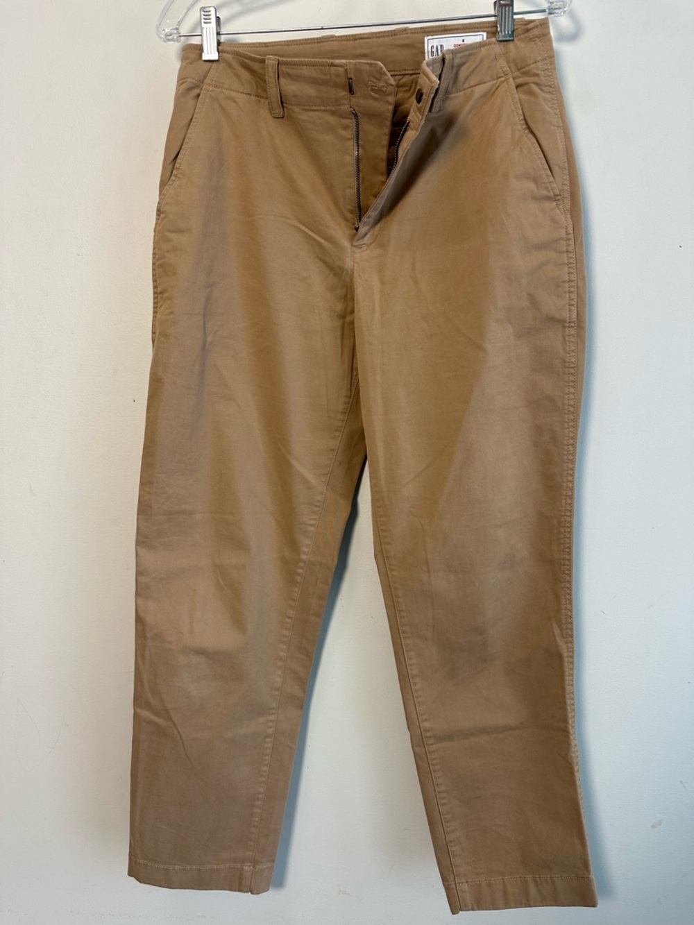 GAP Women's Cropped Brown Tan Chinos - Straight Casual Pants with Mid rise waist